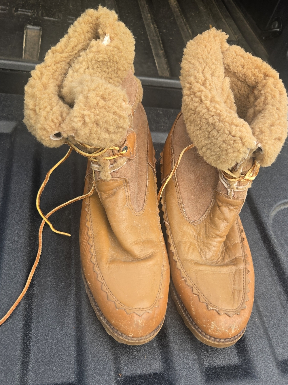 Blondo Shearling-Trim Leather Ankle Boots - Camel